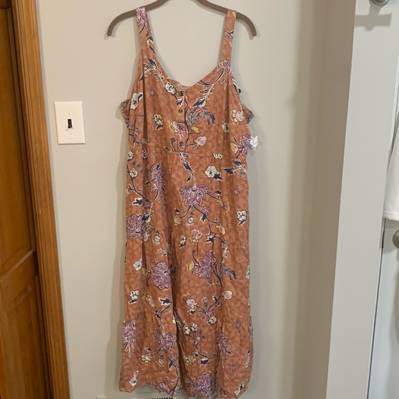Sonoma Dresses & Skirts - Sonoma linen blend midi dress w/ adjustable strap, elastic back, pockets NWT 1X